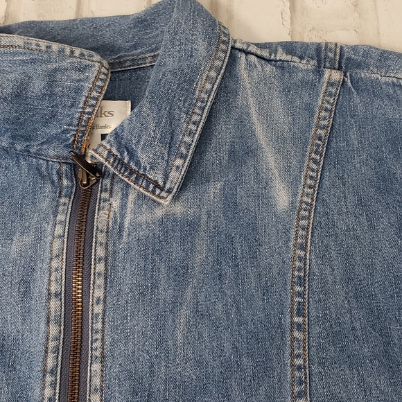 CJ Banks Women's Lightweight Blue Denim Zipper Jacket, Size 2X - Picture 9 of 12